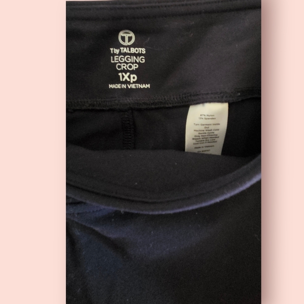 T by Talbots Womens Navy Capri Workout Wear Leggings - Picture 5 of 5
